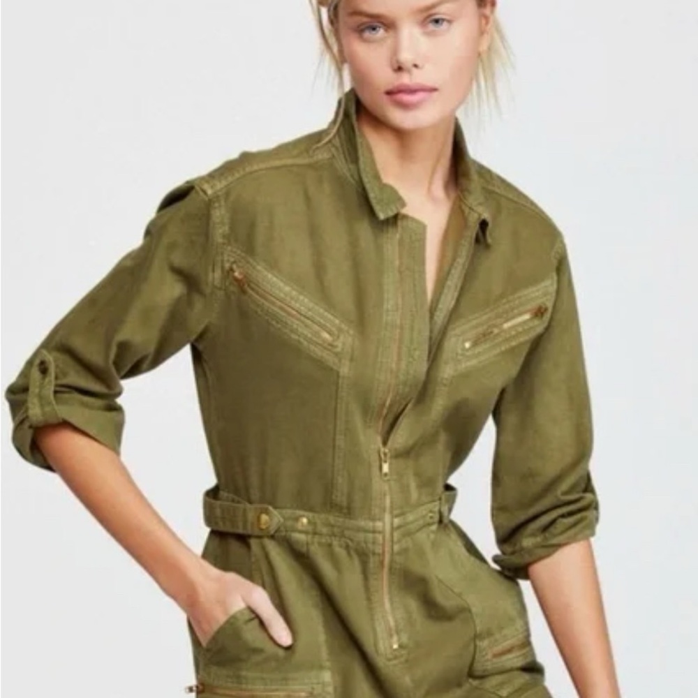 Free People Olive Green Utility Jacket